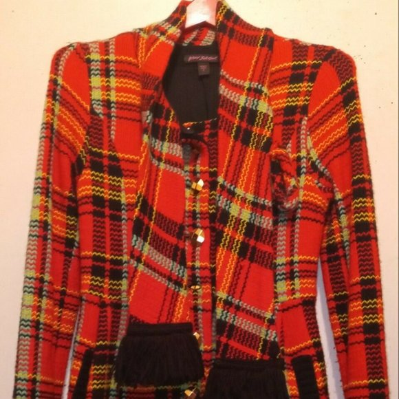 Rare Betsey Johnson Wool Coat Red Black